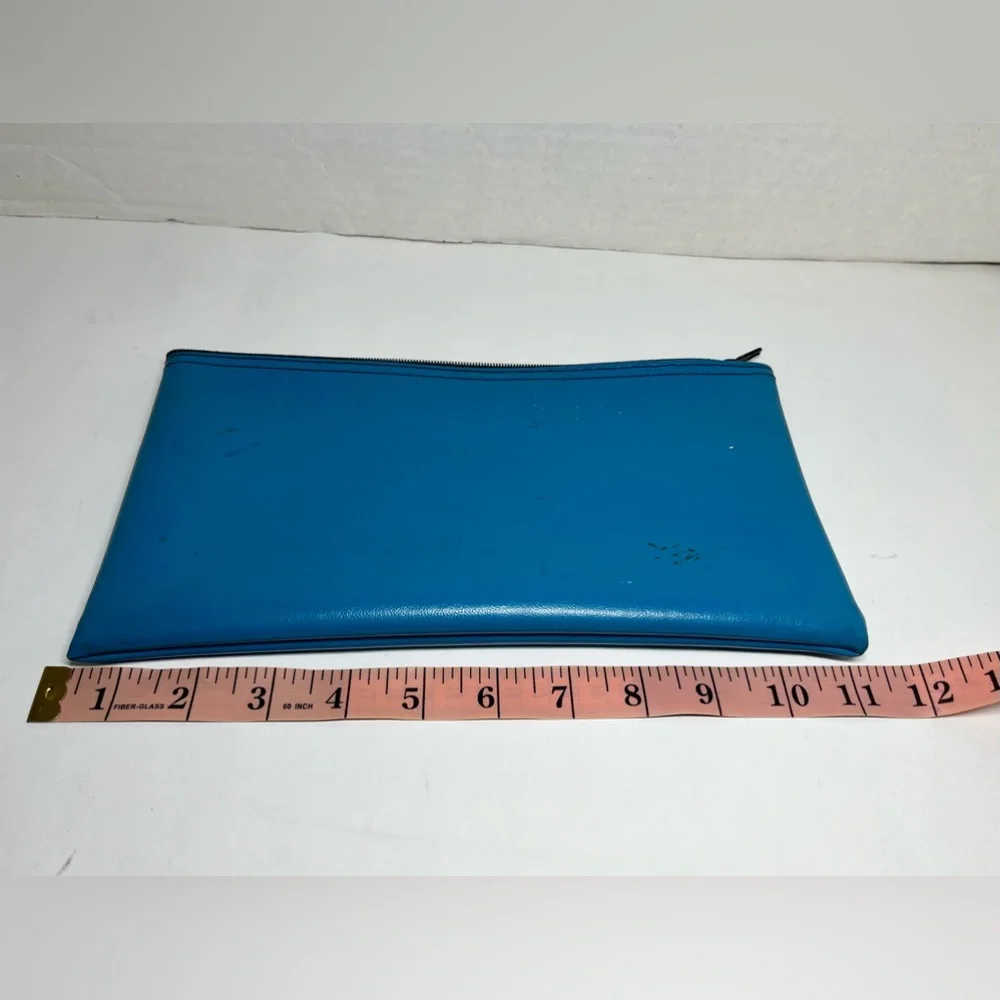 BLUE BANK DEPOSIT/MONEY/TOILETRIES/MAKE UP ZIP POUCH/BAG (L - 11
